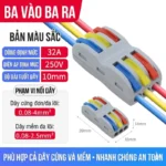 Cầu đấu dây điện nhanh cần gạt SPL, đầu nối dây điện đa cổng 250V/32A - 3 ra 3(SPL-3C )
