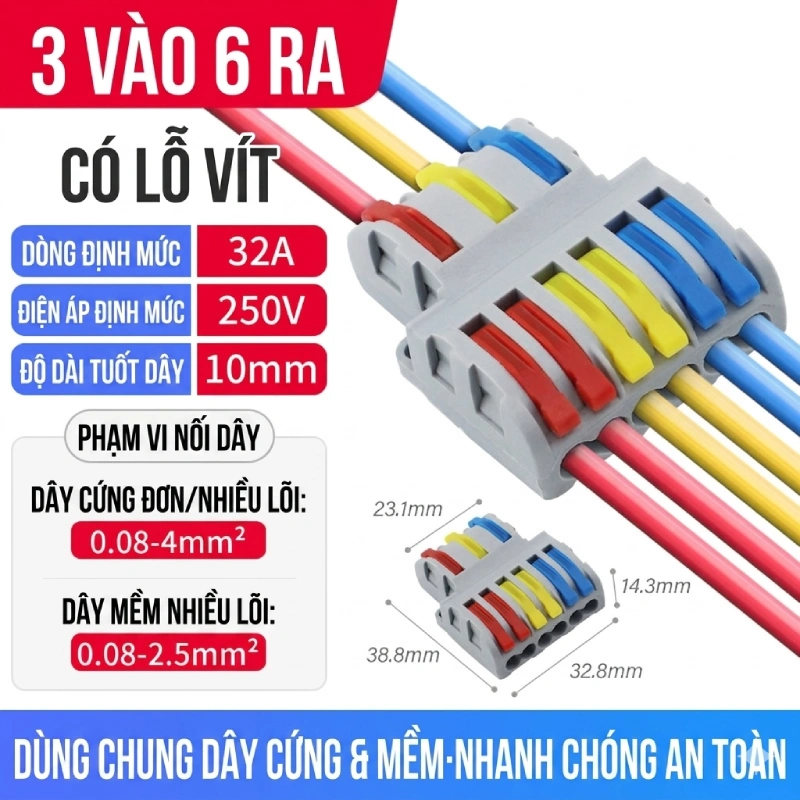 Cầu nối điện nhanh 3 ra 6 SPL-63