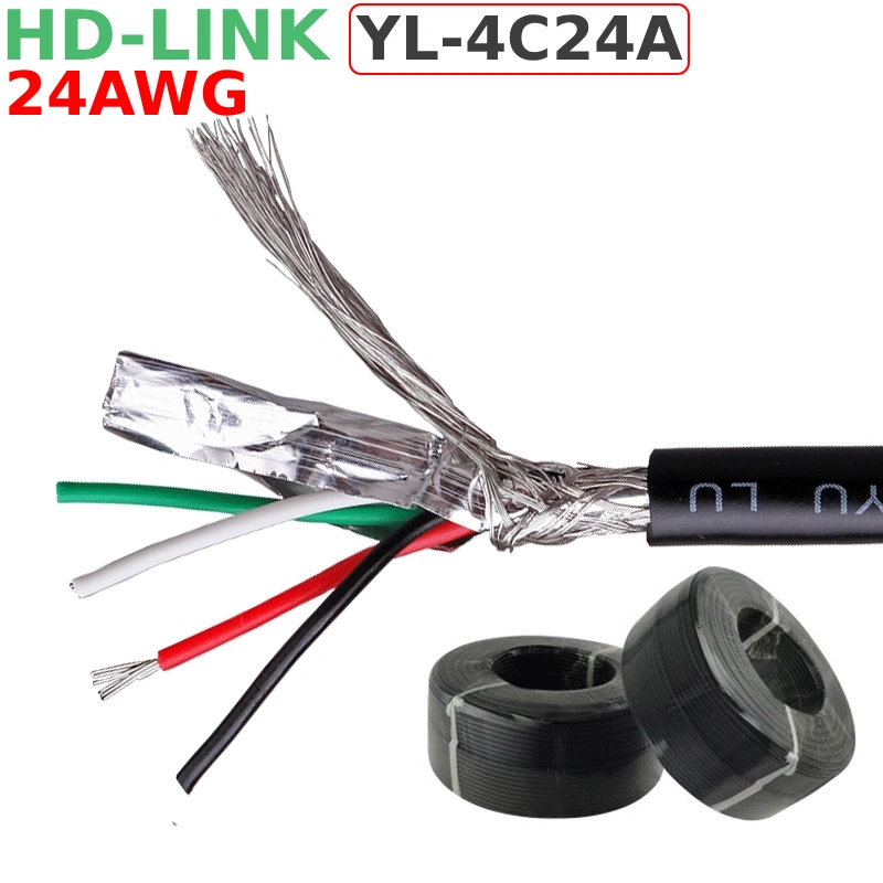 Cáp tín hiệu 4 lõi 24AWG chống nhiễu kép HD-Link YL-4C24A dùng làm cáp điều khiển, cáp USB DIY (mét) - Phụ Kiện Điện Tử Việt Nam Cáp điều khiển 4 lõi 24AWG HD-Link YL-4C24A
