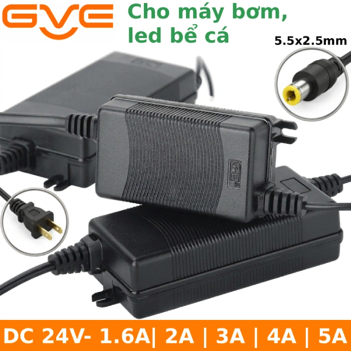 Nguồn GVE 24V từ 1.6A đến 5A cho đèn thủy sinh, bơm bể cá, chạy ổn định liên tục 24/7 chính hãng - Phụ Kiện Điện Tử Việt Nam Nguồn 24V GVE cho máy bơm, led bể cá
