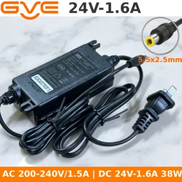 Nguồn DC 24V-1.6A chân 5.5x2.5mm, cáp dài 1.8m chính hãng GVE Guanyuda GM43-240160-D - Phụ Kiện Điện Tử Việt Nam