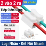 Cầu đấu nối dây điện nhanh 2 vào 2 ra, 3 vào 3 ra 10A 220V - Gói 50c 2-2 đồng CH-2C