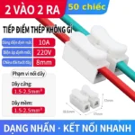 Cầu đấu nối dây điện nhanh 2 vào 2 ra, 3 vào 3 ra 10A 220V - Gói 50c 2-2 hợp kim CH-2F