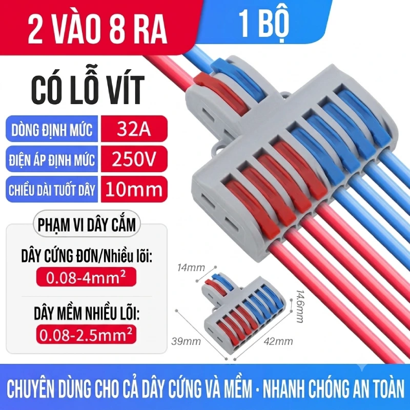 Cầu nối điện nhanh 2 ra 8 SPL-82