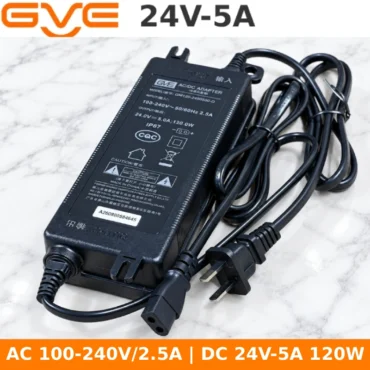 Nguồn GVE DC 24V-4A cho máy bơm bể cá, máy lọc nước, chân chữ D (2 pin), cáp dài 2.1m GM98-240400-D - Phụ Kiện Điện Tử Việt Nam Nguồn DC 24V chính hãng GVE Guanyuda GM130-2400500-D chân chữ D 2pin ~ Nguồn ra dc: 24V-5A
