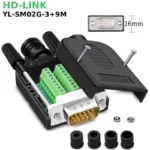 Đầu giắc bắt vít 15 chân DB15 YL-SM02G-3+9M