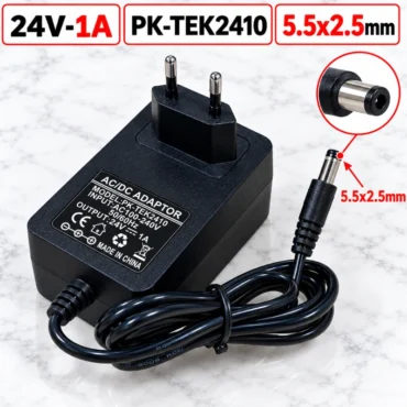 Nguồn Adapter 24V 1A 24W PK-Tek2410 cắm tường, jack DC 5.5x2.5mm EU/US - Phụ Kiện Điện Tử Việt Nam