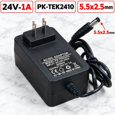 Nguồn Adapter 24V 1A 24W PK-Tek2410 cắm tường, jack DC 5.5x2.5mm EU/US - Phụ Kiện Điện Tử Việt Nam Nguồn Adapter 24V 1A 24W PK-Tek2410 cắm tường, jack DC 5.5x2.5mm ~ Kiểu phích cắm: Phích dẹt US