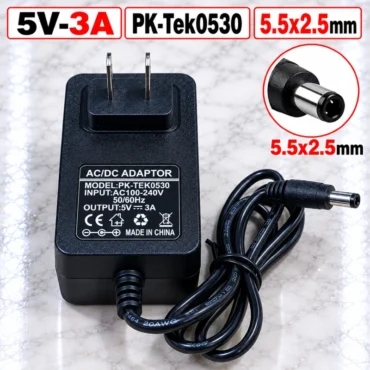 Nguồn Adapter 5V 3A 15W PK-Tek0530 cắm tường, Jack DC 5.5x2.5mm tương thích 5.5x2.1mm, phích EU/US - Phụ Kiện Điện Tử Việt Nam Nguồn Adapter 5V 3A 15W PK-Tek0530 cắm tường, Jack DC 5.5x2.5mm ~ Kiểu phích cắm: Phích dẹt US