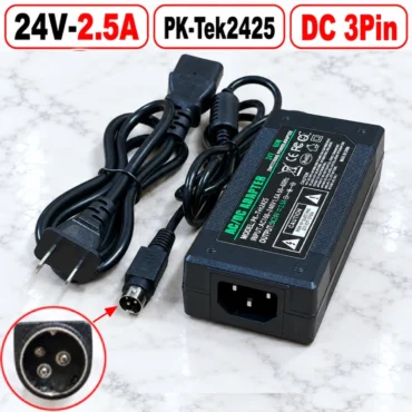 Nguồn DC Adapter 24V 2.5A Pk-Tek2425 chân DC 3pin
