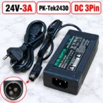 Nguồn DC Adapter 24V 3A Pk-Tek2430 chân DC 3pin 0