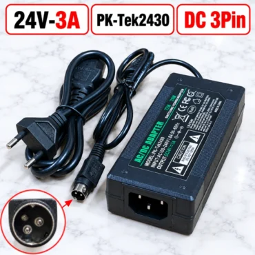 Nguồn DC Adapter 24V 3A Pk-Tek2430 chân DC 3pin 0