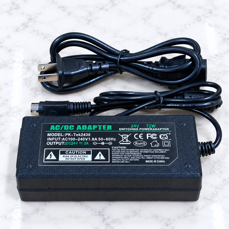 Nguồn DC Adapter 24V 3A Pk-Tek2430 chân DC 3pin 2 Nguồn DC Adapter 24V 3A Pk-Tek2430 chân DC 3pin 2